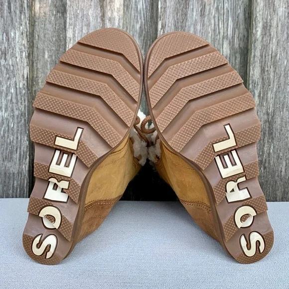 SOREL Joan of Arctic Cozy Wedge Lace Up Waterproof Suede Ankle Boots 7.5 8 - Picture 7 of 9